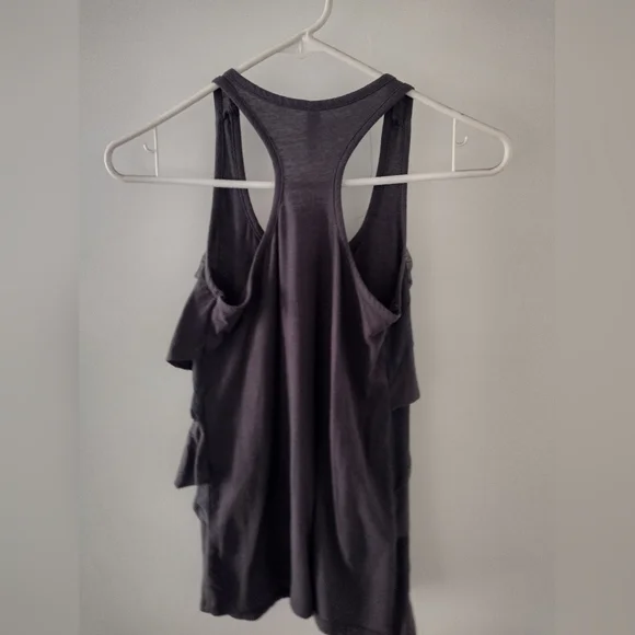 Grey Ruffle Front Tank Top - Picture 3 of 5